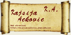 Kajsija Acković vizit kartica